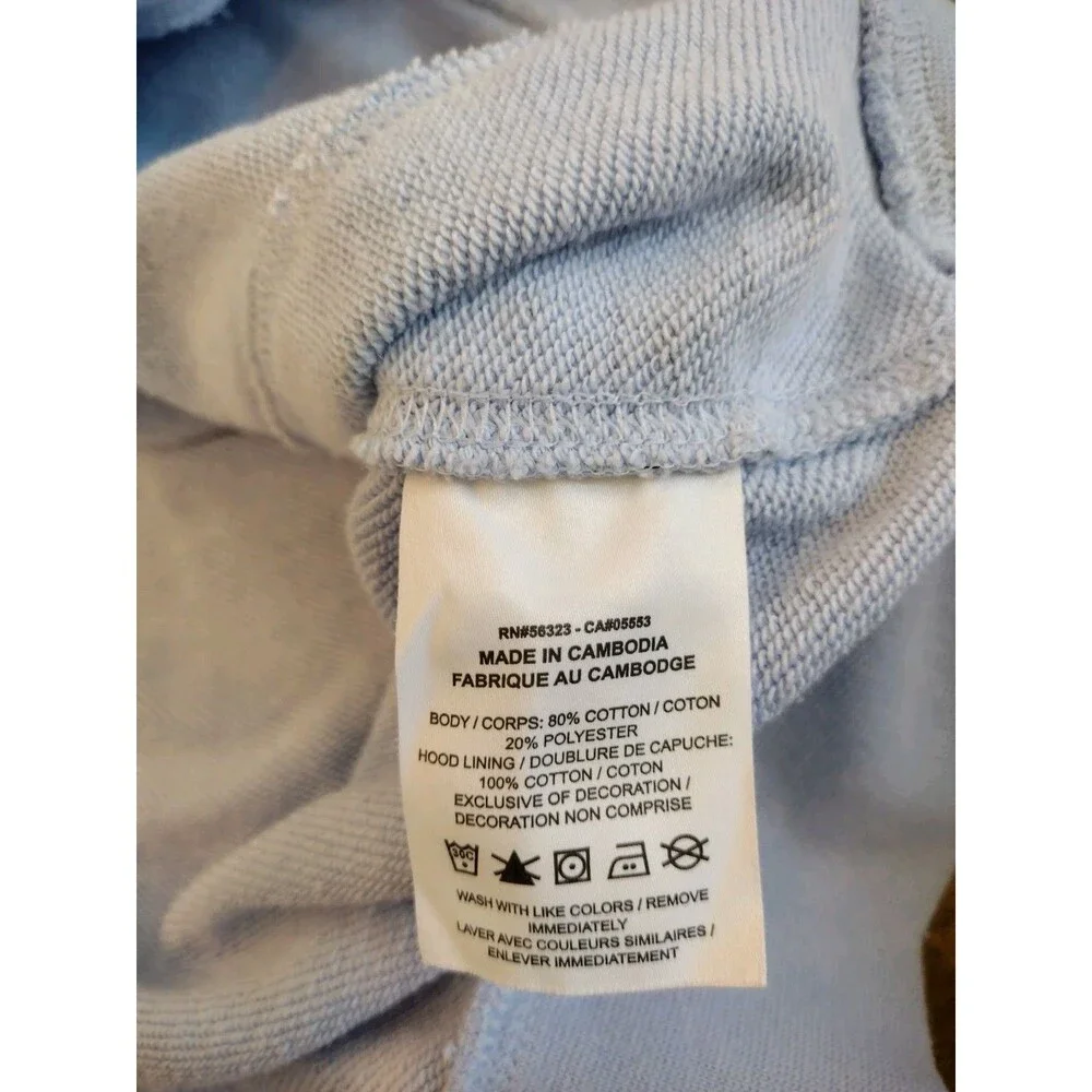 NIKE Women's blue daisies flowers pullover hoodie sweatshirt - L Large